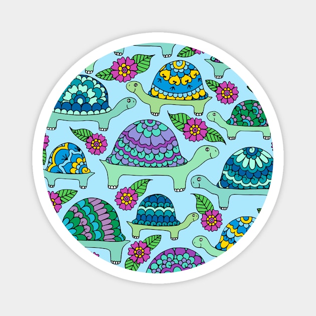 Tortoises Blue Palette Magnet by HLeslie Design